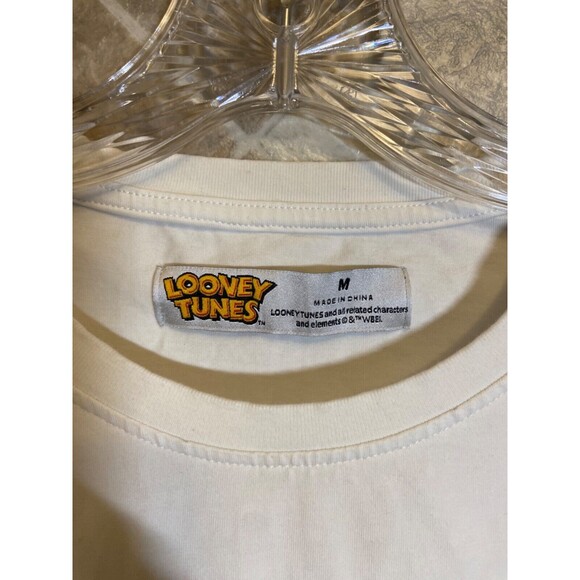 Looney Tunes Marvin the Martian T-Shirt Men’s M 3D Suede Patch Graphic White Tee - Picture 5 of 7